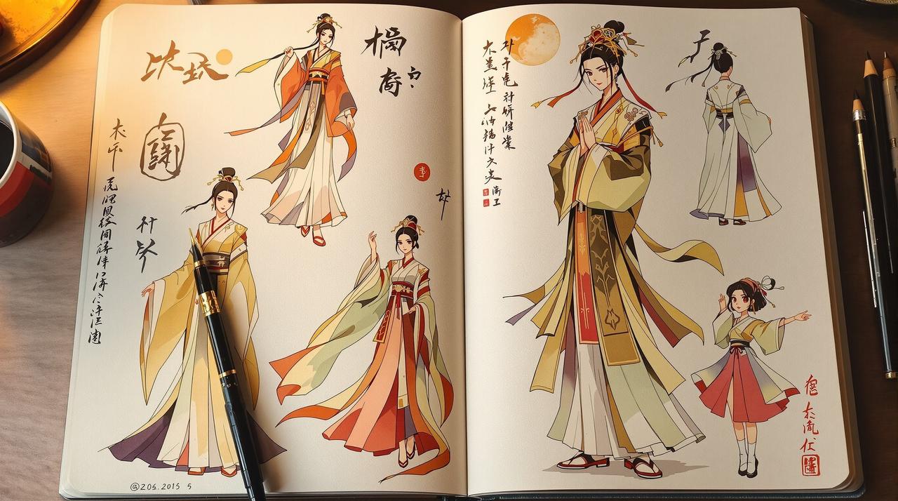 最新动漫番友圈：【手绘】用词牌为灵感画了一组动漫角色设计